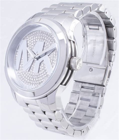 damenuhr michael kors mk5544 silber|Michael Kors Runway Crystal Pave Ladies Watch .